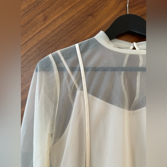 Fray I.D Sheer Cut and Sew Dress Off White Size 2 - Picture 5 of 12